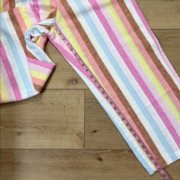 J. Crew Multicolor Striped Linen Wide Leg Pants - Picture 5 of 5